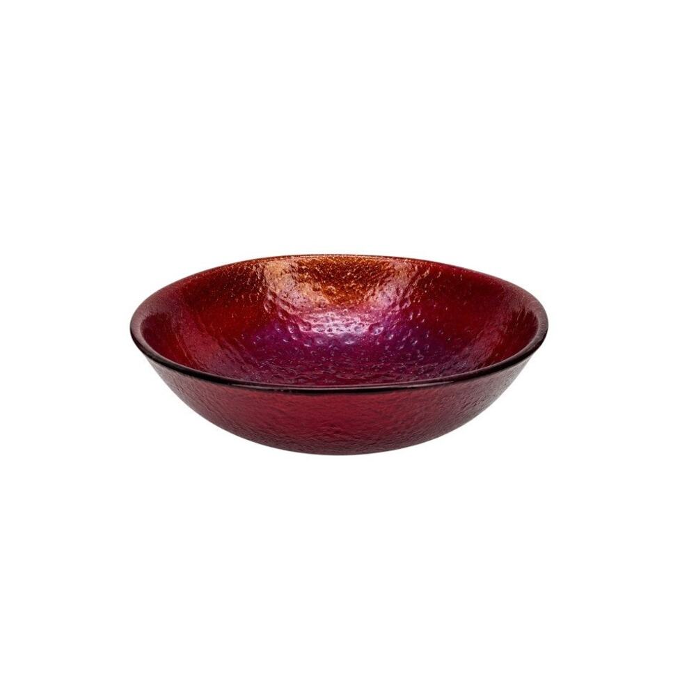 Kosta Boda Anna Ehrner Ruby Red Art Glass Bowl 11"